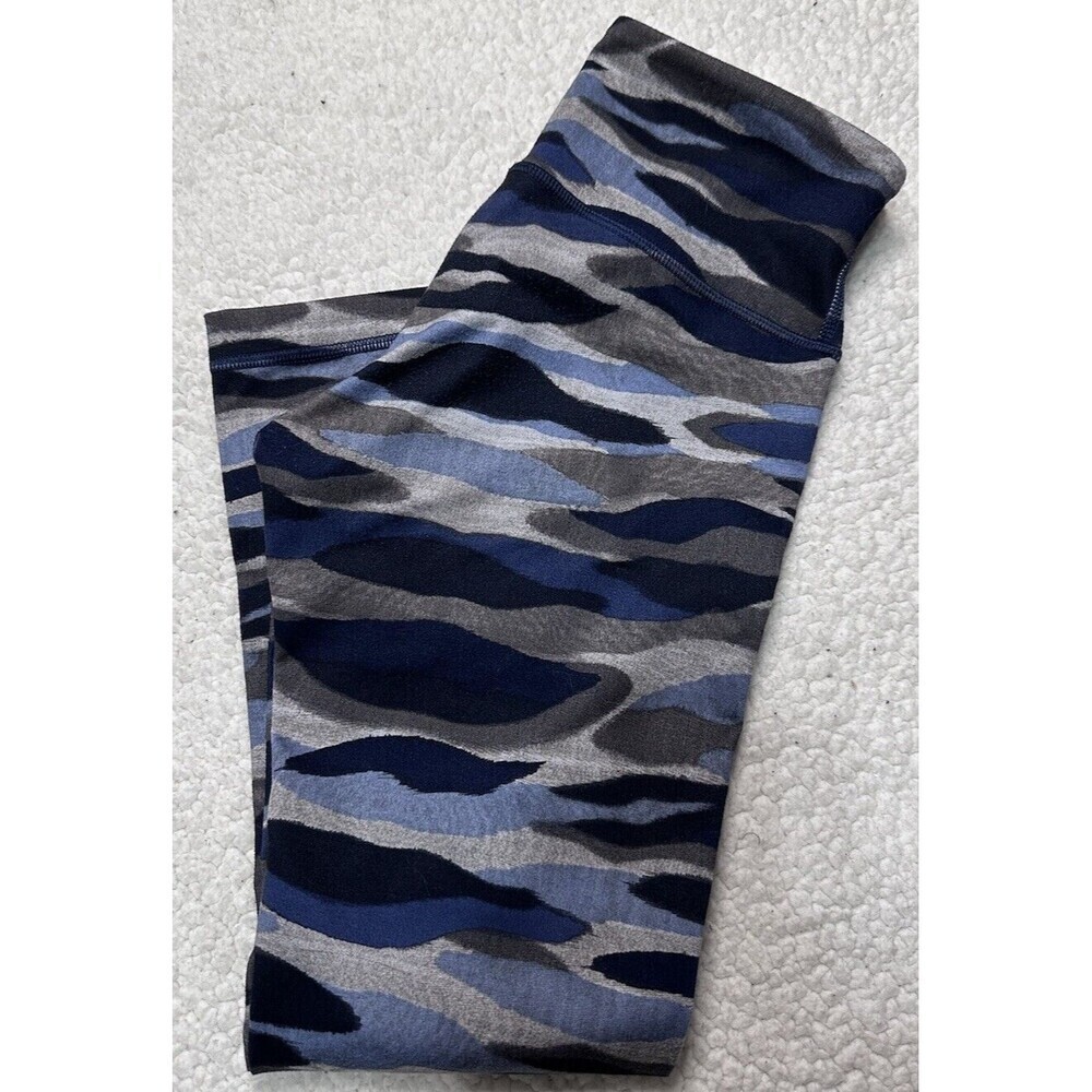 Lululemon Wunder‎ Under Crop Leggings Low Rise Coast Camo Deep Navy Multi Sz 4